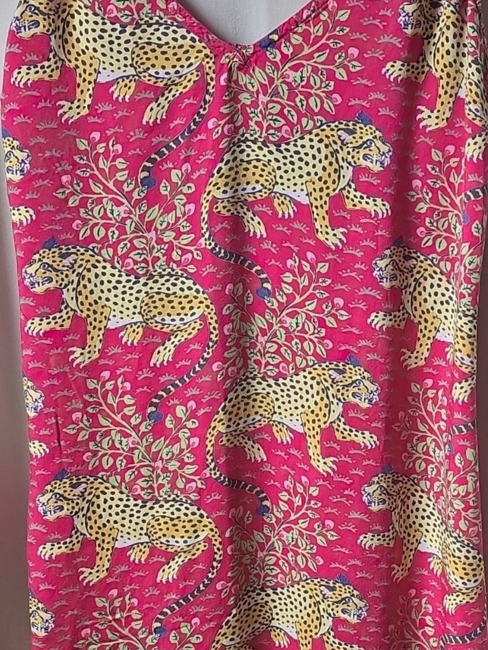 Bright Pink Leopard Print Slip Dress Printfresh small nightie